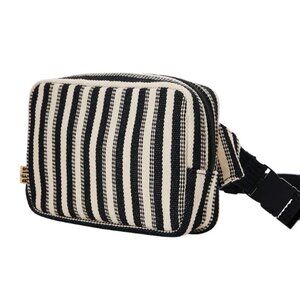 Beis The Summer Stripe Belt Bag Black Stripe - NWT